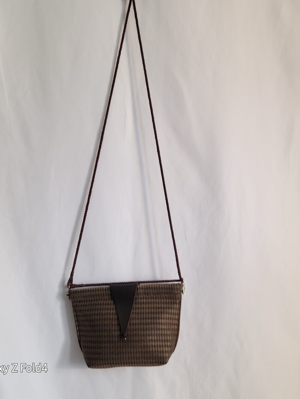 Brown Houndstooth Crossbody Bag